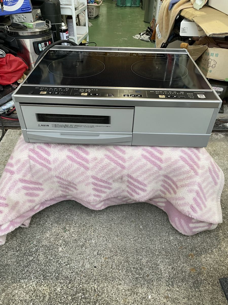 美品 HITACHI 日立 IHクッキングヒーター HT-33AG 単相200V IH 2口 電磁調理器 高年式 現状売り切り拍卖