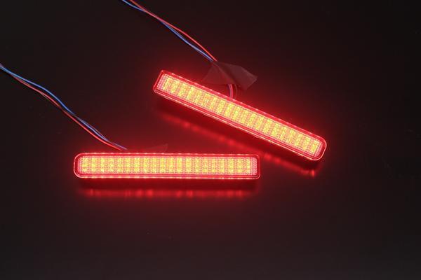 LED120発!! MK53S スペーシア カスタム ギア LEDリフレクター レッドレンズ 反射機能付き 2段階点灯 純正交換 リア バンパー ネコポス発送拍卖