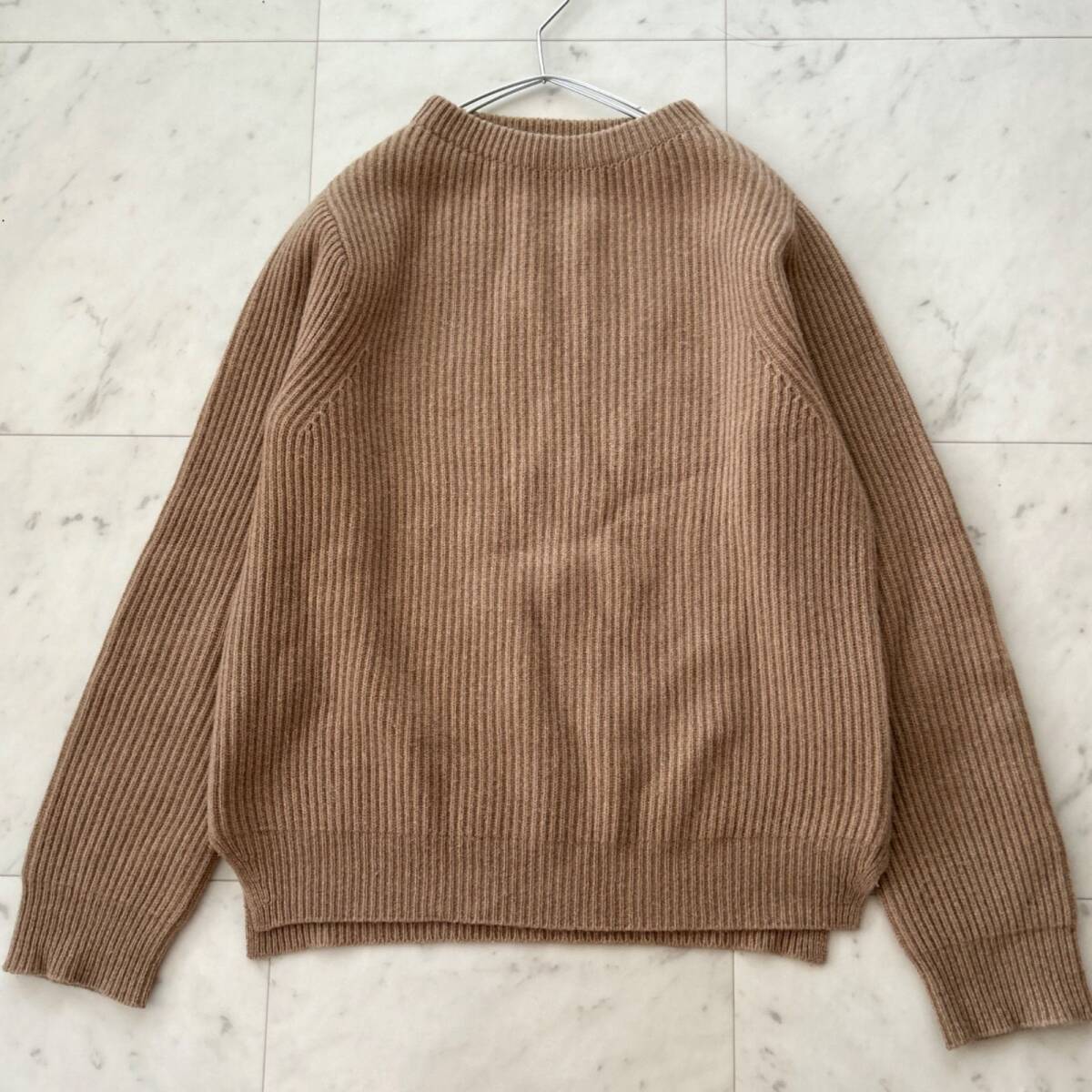 ドゥロワー Drawer ウールカシミヤ ニット セーター キャメル サイズ1 上質素材拍卖