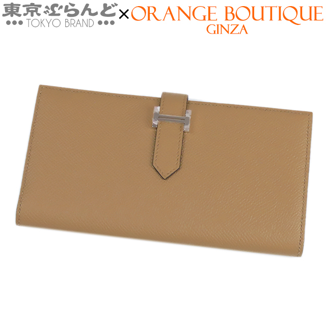 101817183 エルメス HERMES ベアンスフレ ヴェルソ U刻印 チャイxモーヴシルベストル シルバー金具 エプソン 長財布 展示未使用品拍卖