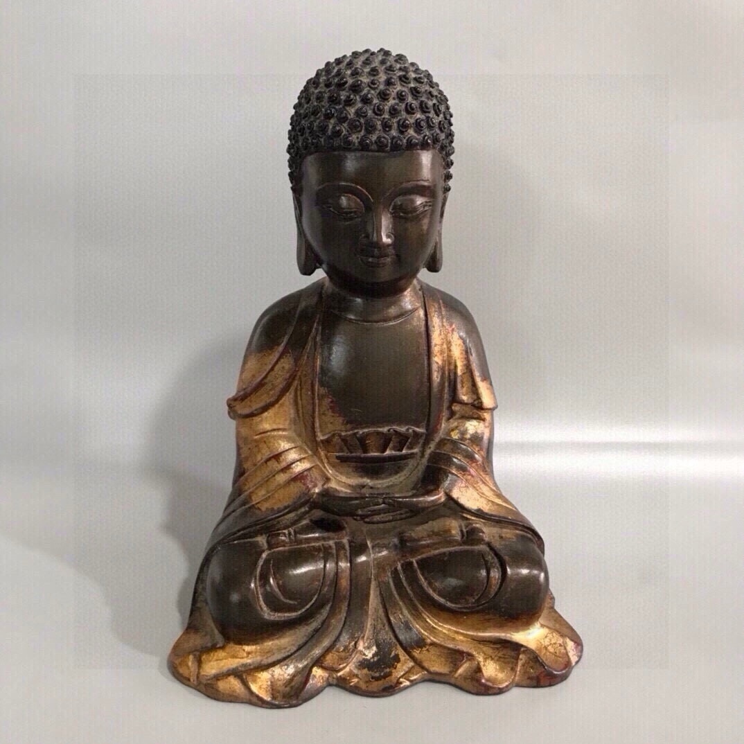 TM9#8757【3.1】 人間国宝 中国骨董 仏教美術 仏像【旧蔵老銅金如来の置物です】 置物 工芸品 時代物 珍品旧蔵 伝世家珍 拍卖