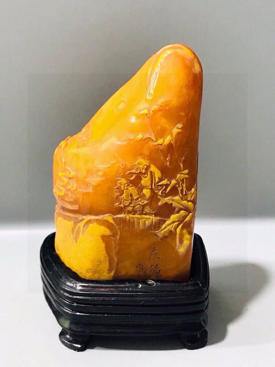 TM9#8760【3.1】人間国宝 中国骨董 和田玉 玉石 印章 彫刻品【田黄石細工印章の置物です】 時代物 本物 珍品旧蔵 伝世家珍拍卖