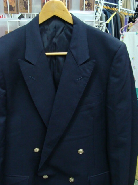 90s' BURBERRY バーバリー ダブルブレスト ブレザー ネイビー (94-82-175)拍卖