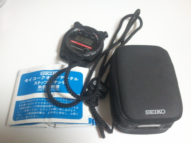 ☆r☆【SEIKO デジタル時計】セイコー S026-6000 ストップウォッチ/電池交換済・可動品 説明書 ケース拍卖