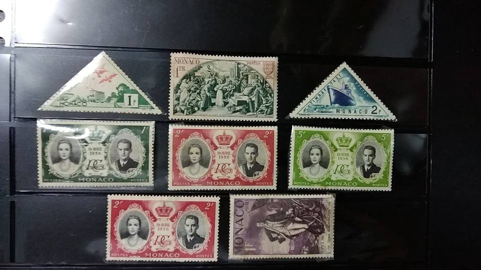 ☆【世界の切手・外国切手 海外】モナコ 切手 1956年 グレース・ケリー レーニエ3世 成婚記念など/MONACO 趣味の切手 未使用拍卖