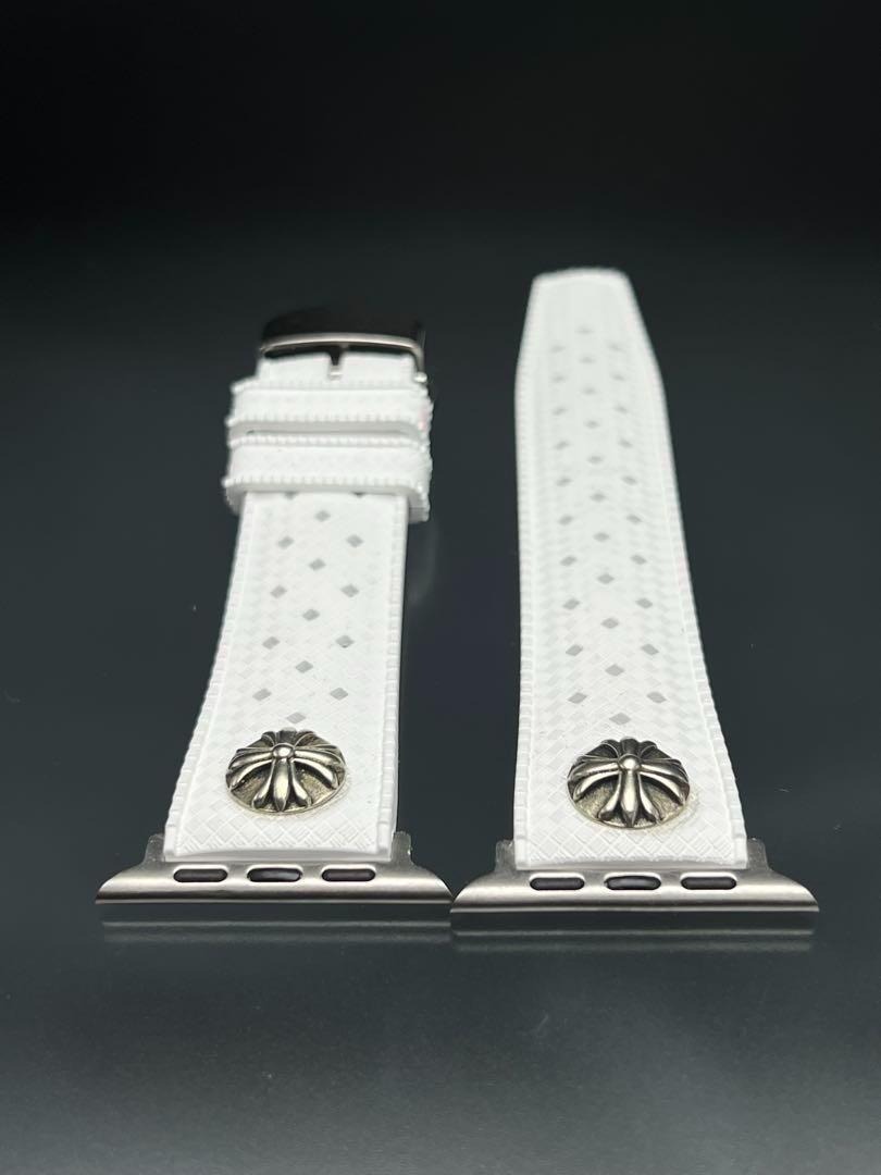 Apple Watch用 ホワイト バンド Dバックル付 49mm ウルトラ ultra拍卖
