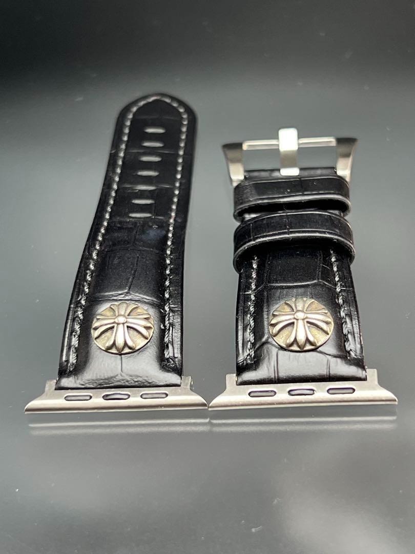 アップルウォッチ ワイド レザーバンド 本革 49mm ウルトラ ultra 極厚み拍卖