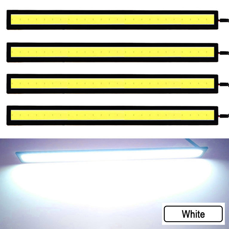 【4個セット】 LED デイライト バーライト COB 全面発光 (ホワイト) / 17㎝ 12V 両面テープ付き 防水 ★ 送料無料 ★拍卖