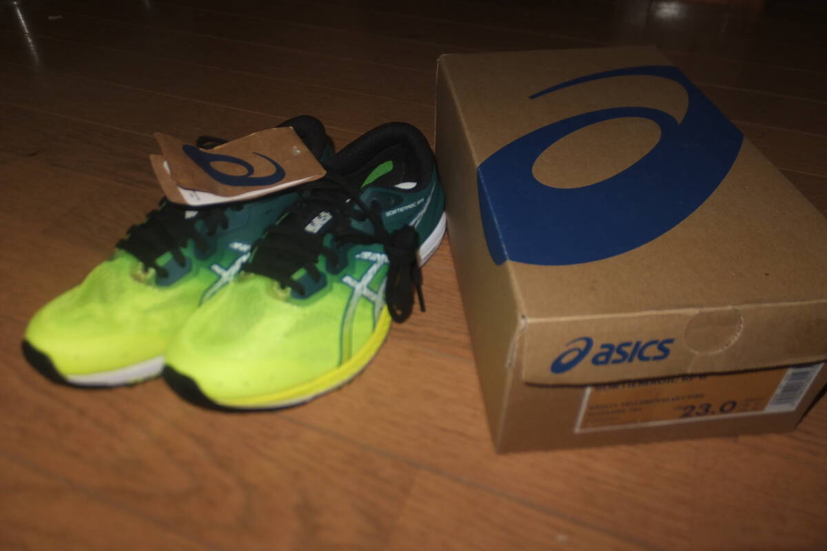 *asics アシックス ランニングシューズ SORTIEMAGIC ソーティーマジック RP 6 1013A098 751 SAFETY YELLOW/VELVET PINE 23.0cm 23.0センチ*拍卖