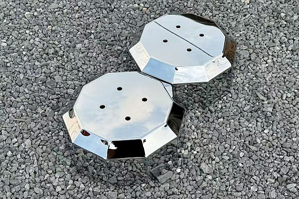 トレーラーヘッド用●新品⇒大型用22.5 十角形ステンレスメッキ ハブカバー センターキャップ エアロセンター リヤー ISO:10穴10角形拍卖