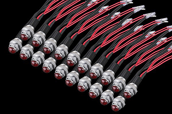 ■赤色■新品⇒20個セット パイロットランプ ダイヤカット LED埋め込み式 ナンバー枠 大型用 24V 16mm 16φ デコトラ:P赤拍卖