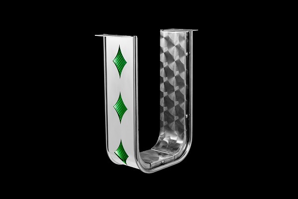 4t用 中型用■マニア必見 新品⇒菱抜きシャフトガード ステンレス 鏡面&ウロコ  アンドン緑色 丸棒1cm巻き デコトラ:U4-K拍卖