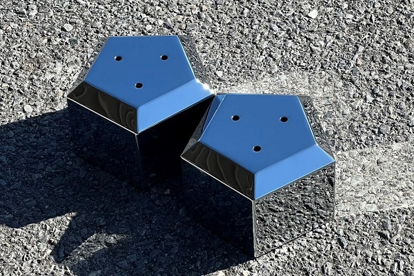 ■新品⇒小型 2t用 16インチ 5穴用 5角形 ステンレス 鏡面 ハブカバー センターキャップ リヤー ホイールスピンナー:五角形K拍卖