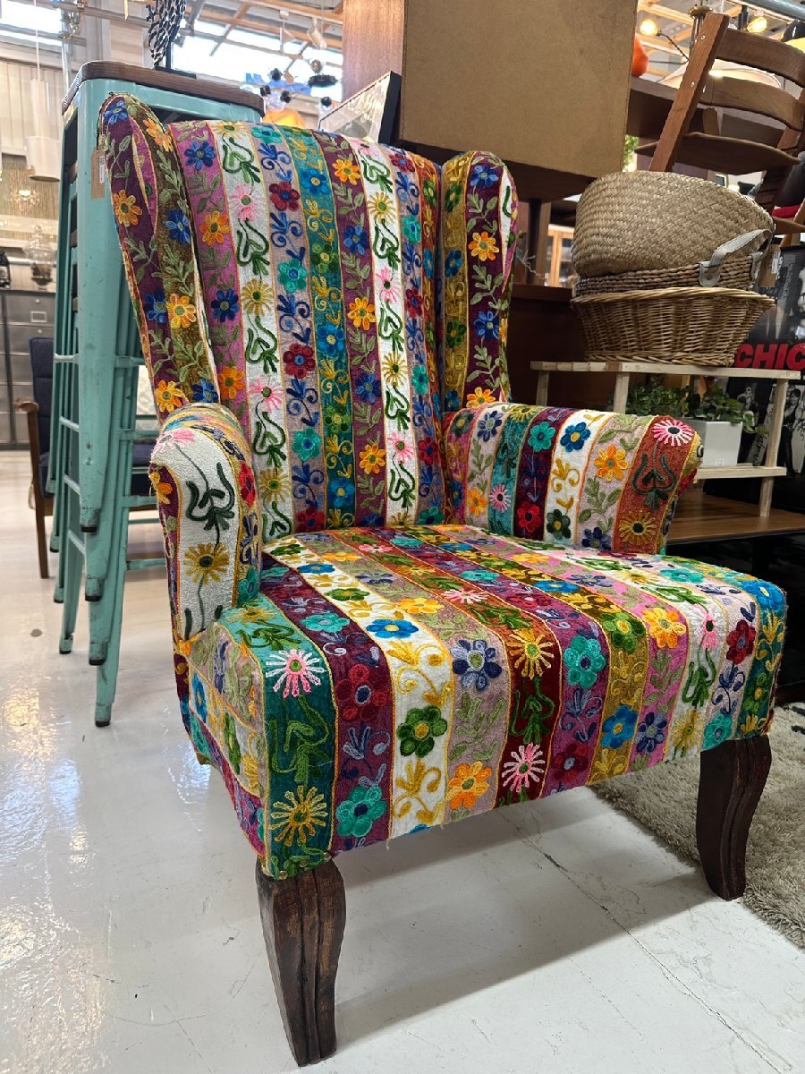 モデルルーム展示品 ON&ON ウイングバックシングルソファ アームチェア 1人掛けソファ ヴィクトリアチェア拍卖