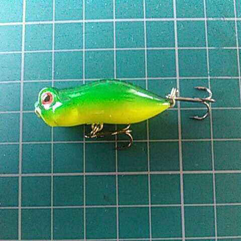 小型カエルポッパー 40mm 3g グリーンバック2 検)B級ルアー 珍品 野池 トラウト ブラックバス ブルーギル チヌ チニング シーバス拍卖