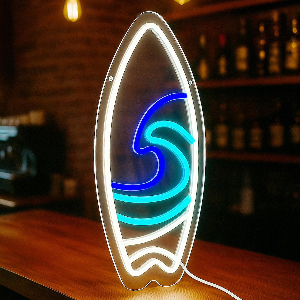 LEDネオンサイン サーフボードネオンライト WAVE波 USB給電5V アメリカン雑貨 カフェバー・ショップ装飾 ギフトに最適拍卖