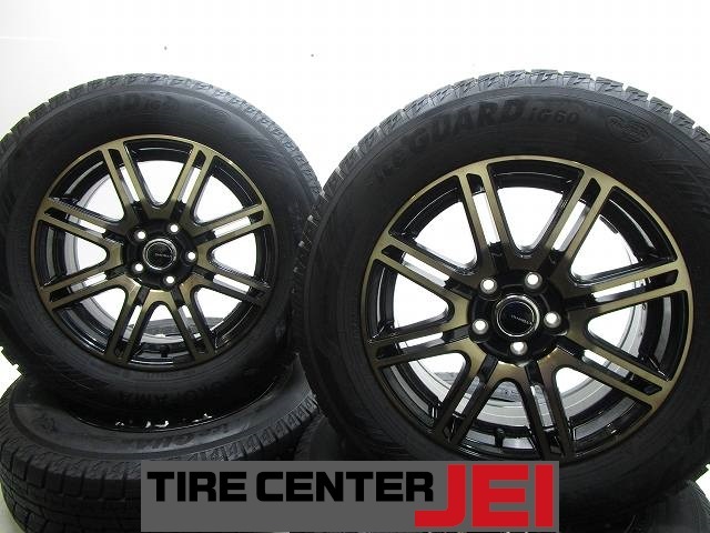 15インチ IG60 195/65R15 6J+43 100 プリウス バリ溝 中古スタッドレスタイヤホイール4本セット送料無料(SA15-4554)拍卖