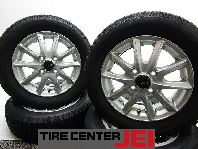 13インチ 155/65R13 4J+45 100 軽自動車 ブリヂストン 中古スタッドレスタイヤアルミホイール4本セット送料無料(SA13-4570)拍卖