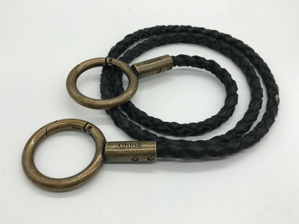 ■【YS-1M】 クロエ Chloe ベルト ■ 本革 レザー 黒系 バックル分離不可 全長104cm 幅0.8cm 【同梱可能商品】K■拍卖