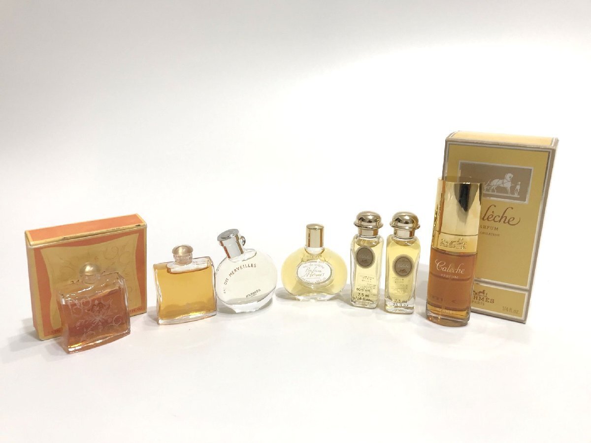 ■【YS-1M】 エルメス ミニ香水 7点セット まとめ ヴァンキャトルフォーブル オーデ メルヴェイユ カレーシュ 7.5ml 【同梱可能商品】■D拍卖