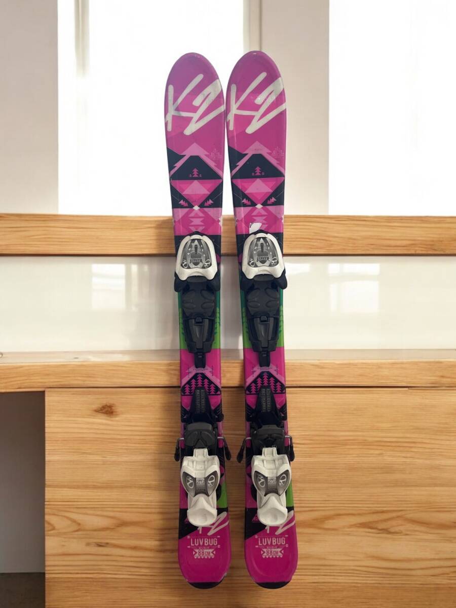 ケーツー+マーカー/ラブバグ/金具付きスキー/ジュニア88cm/K2+marker拍卖
