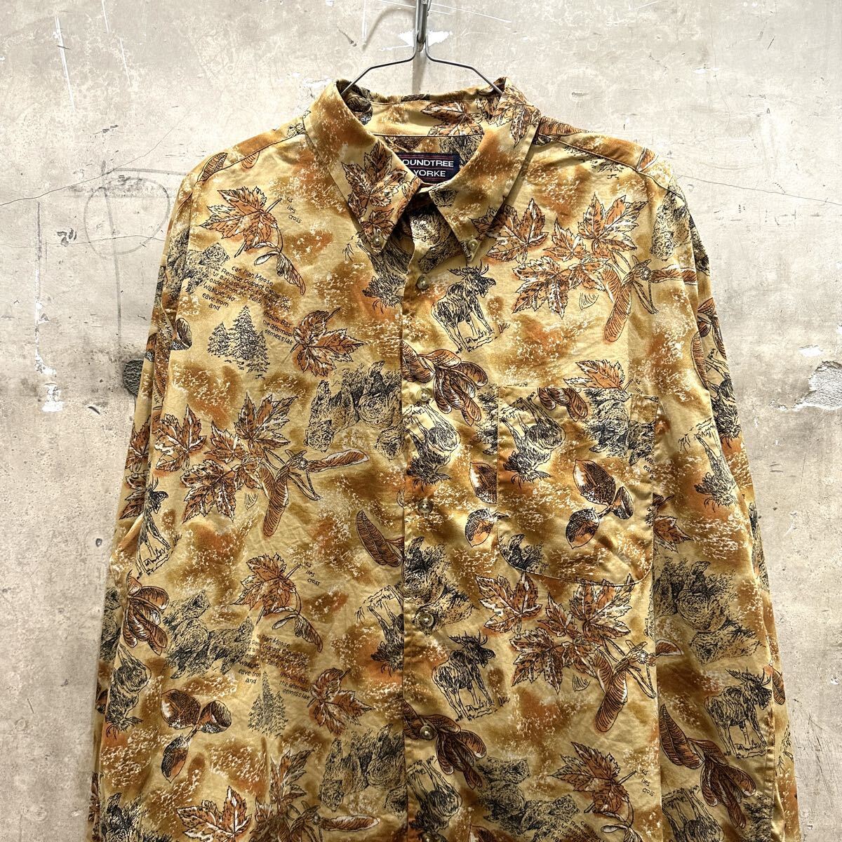 US古着ROUNDTREE&YORKE 長袖 柄シャツ ラウンドツリーヨーク拍卖