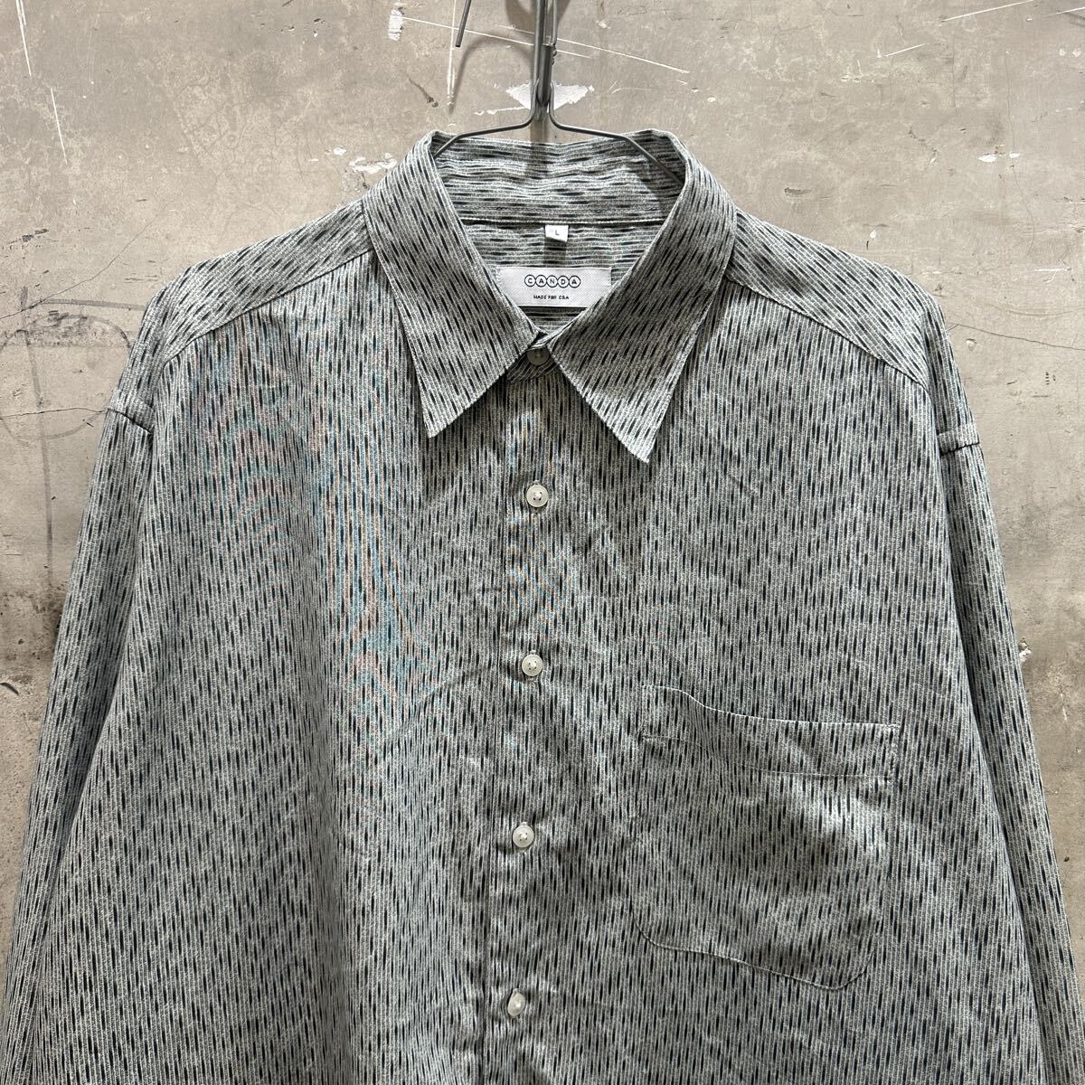 US古着CANDA 柄シャツ 長袖 ストライプ拍卖