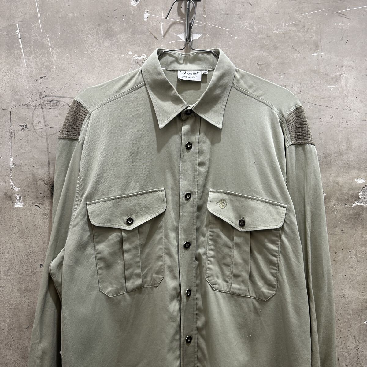 US古着 インペリアル IMPERIAL リブ付きシャツ サファリ アウトドア拍卖