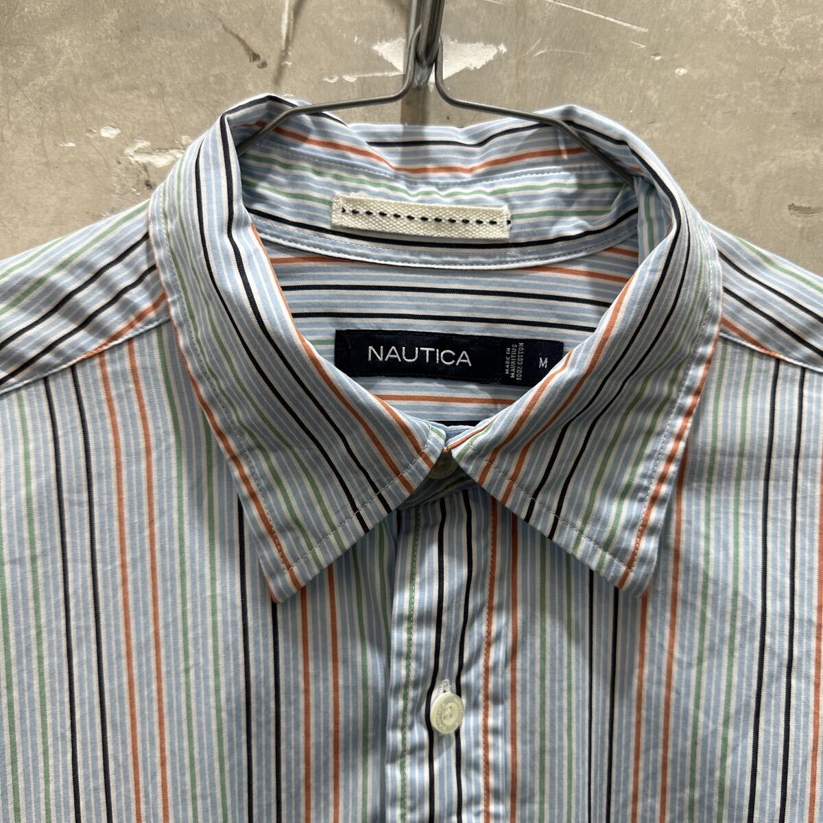 US古着NAUTICA ノーティカ ストライプシャツ M マルチカラー拍卖