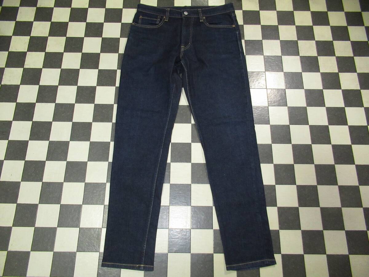 ★無印良品★濃紺 31 TAPERED ストレッチテーパードジーンズ拍卖