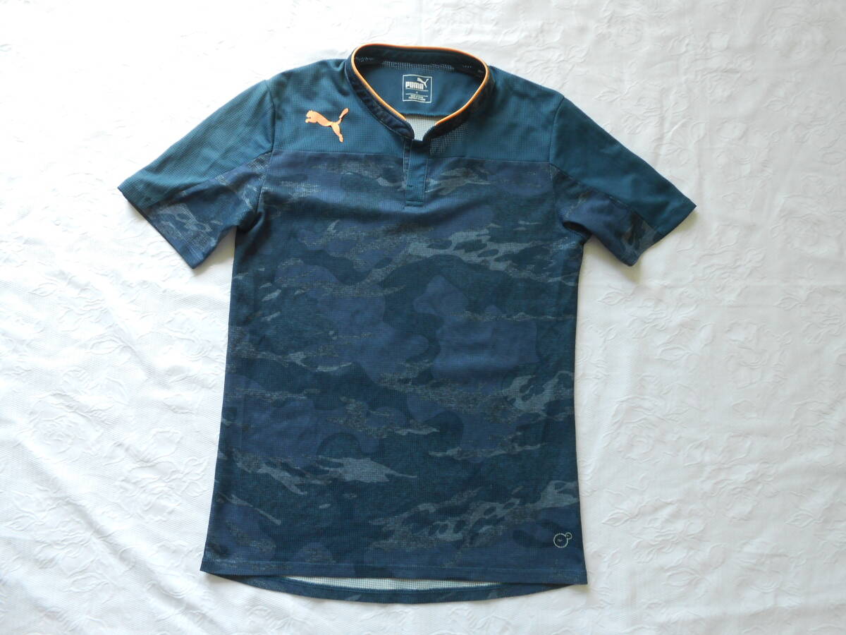 プーマ PUMA メッシュ カモフラージュ柄 半袖Tシャツ  ネイビー系  Sサイズ拍卖