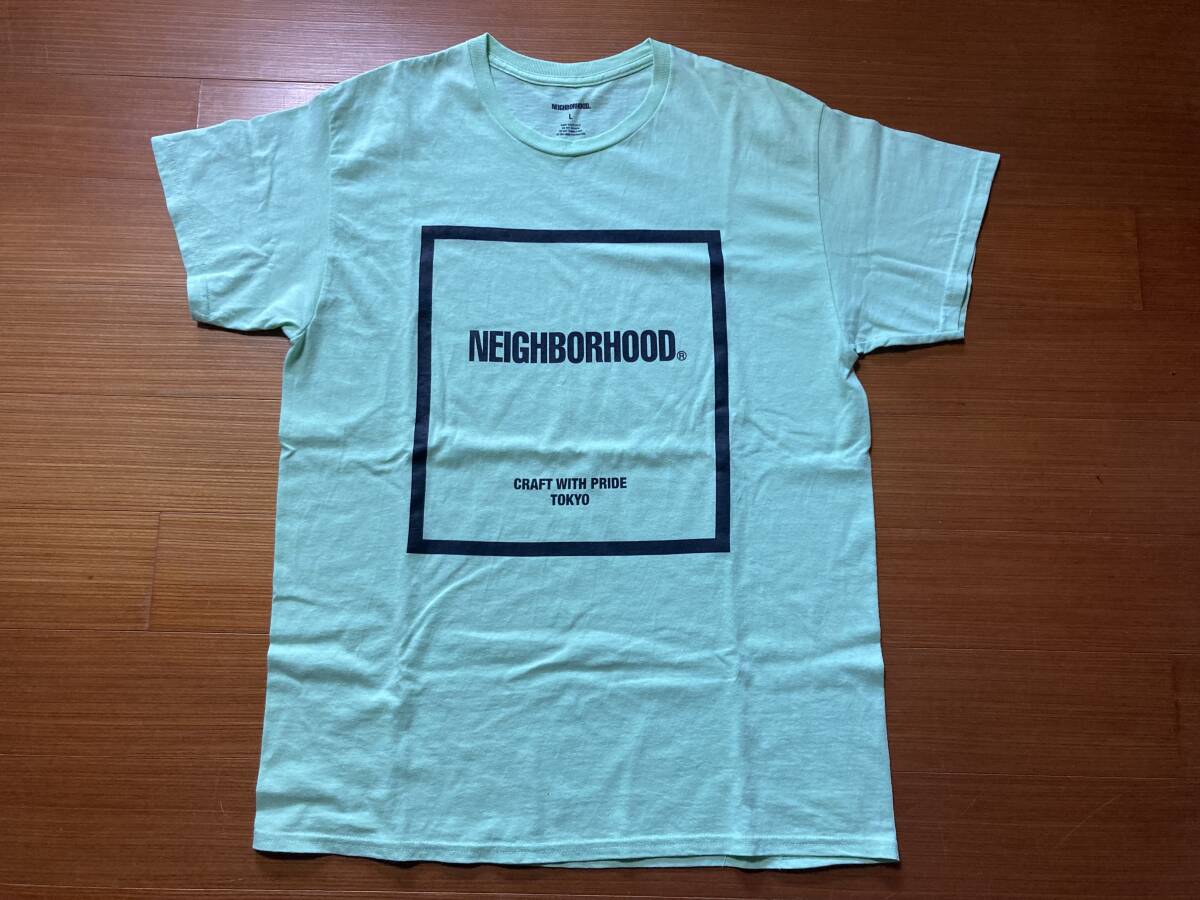 NEIGHBORHOOD Tシャツ グリーン ブルー ネイバーフッド L ボックスロゴ WTAPS RATS CHALLENGER拍卖