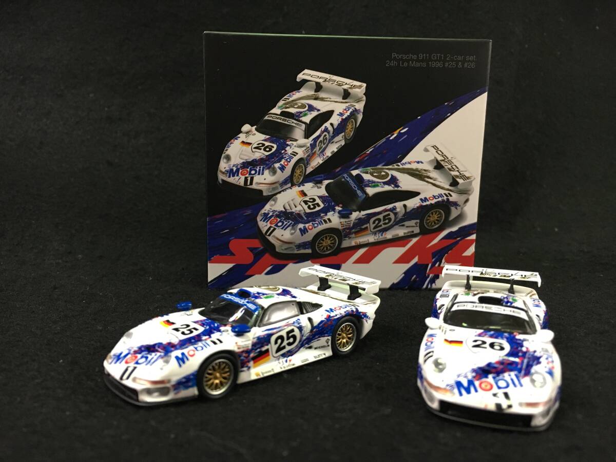●値下げ●sparky x Tiny 1/64 ポルシェ 911 GT1 ルマン24時間 1996 #25&#26 (2台セット)YCOMBO64013拍卖