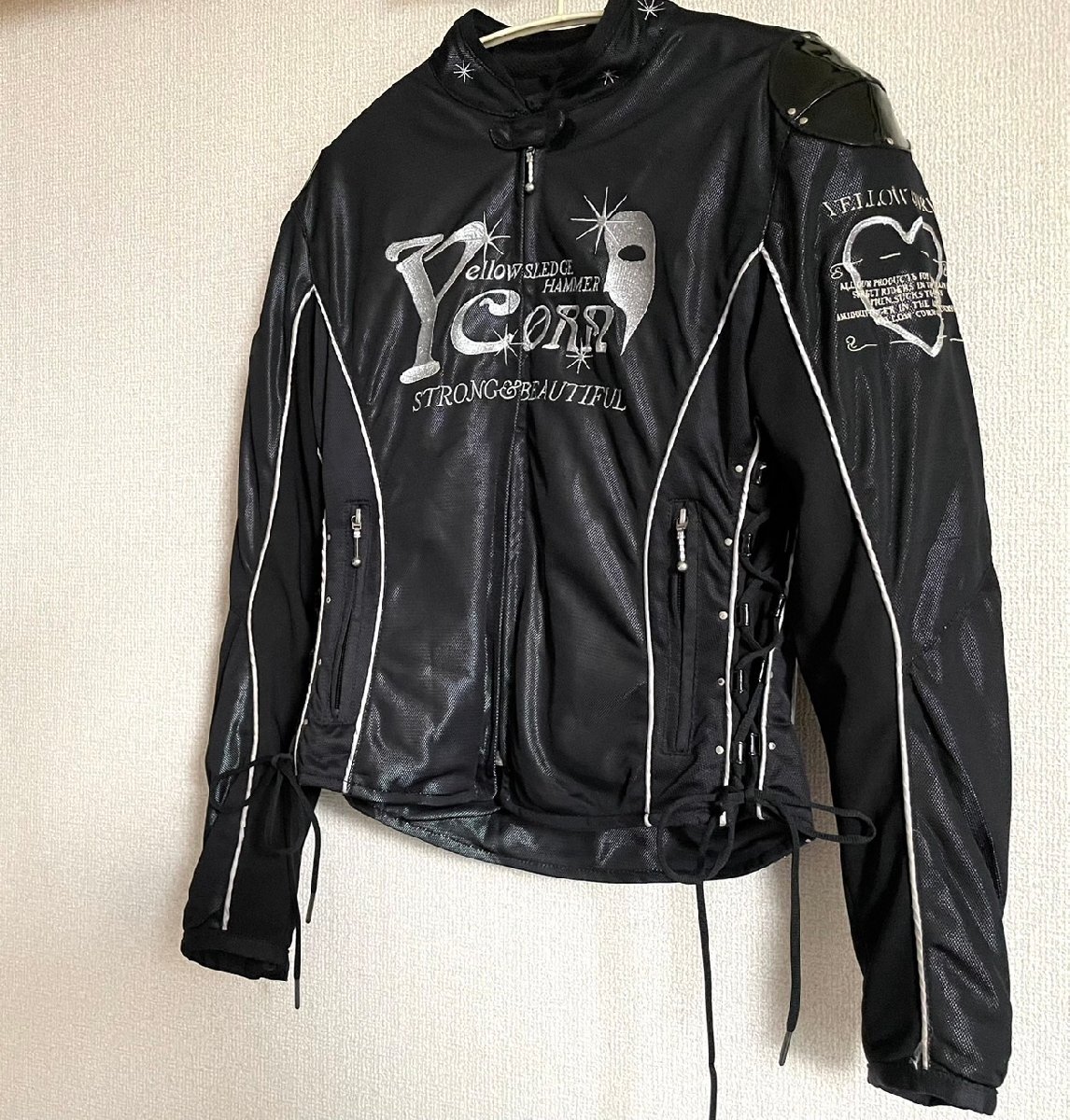 ■YeLLOW CORN イエローコーン BB-9121 サイズWL レディース ライダースジャケット ジャンバー プロテクター入り★拍卖