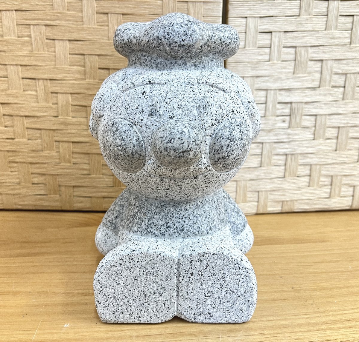 ■ 展示品 未使用 TAKAO 御影石 スタチュー ジャムおじさん 石像 園庭 置物 飾り 座姿 座像 それいけ!アンパンマン 18cm ★拍卖