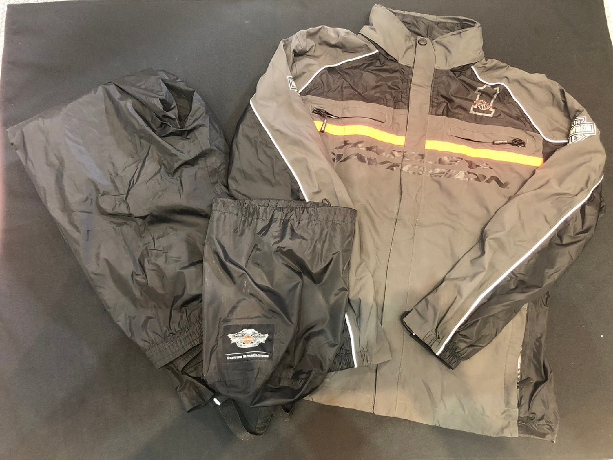 ★美品! HARLEY DAVIDSON ハーレーダビッドソン レインコート 98300-14VM 09/2013 サイズM 上下セット レインスーツ拍卖