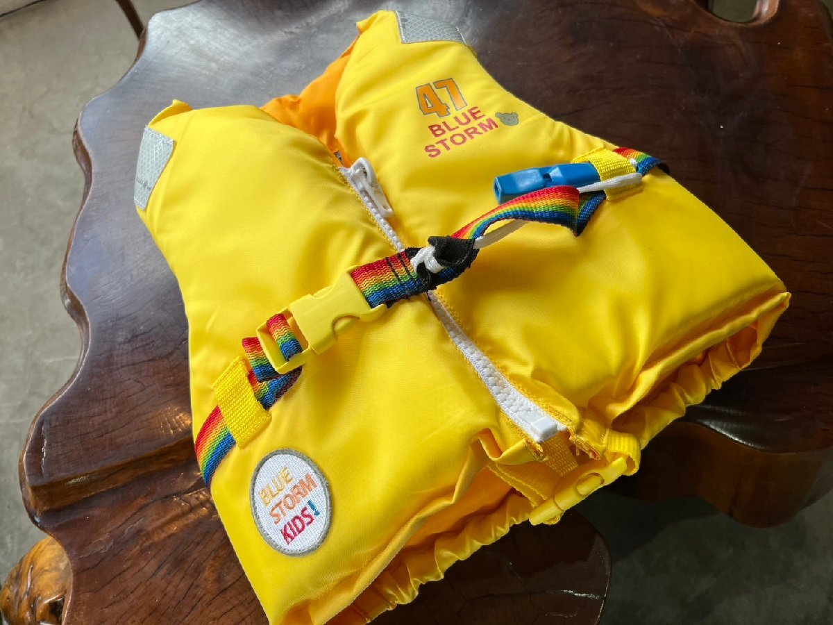 ★美品! 桜マーク入り! BLUE STORM KIDS ブルーストーム TK-55B型 小児用-M 小型船舶用 救命胴衣 ライフジャケット 体重範囲/15kg~40kg拍卖