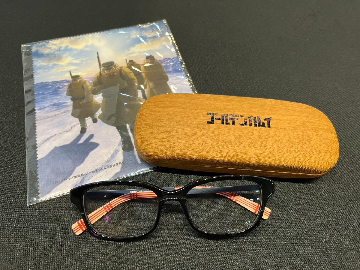 ★展示品! 未使用! メガネサロンルック 50th ゴールデンカムイ 杉本佐一モデル コラボレーションメガネ ケース付 メガネ拭き付拍卖