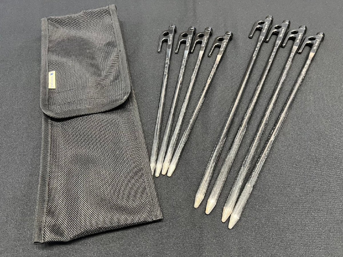 ★snow peak スノーピーク ソリッドステーク 30㎝×4 40㎝×4 合計8本セット ケース付き スチールペグ 鍛造ペグ拍卖