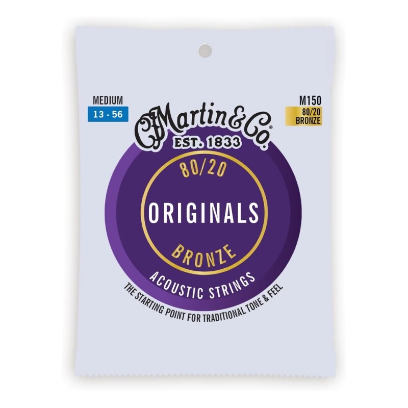 Martin M150 Medium 80/20 Bronze 13-56 アコースティックギター弦〈マーティン〉拍卖