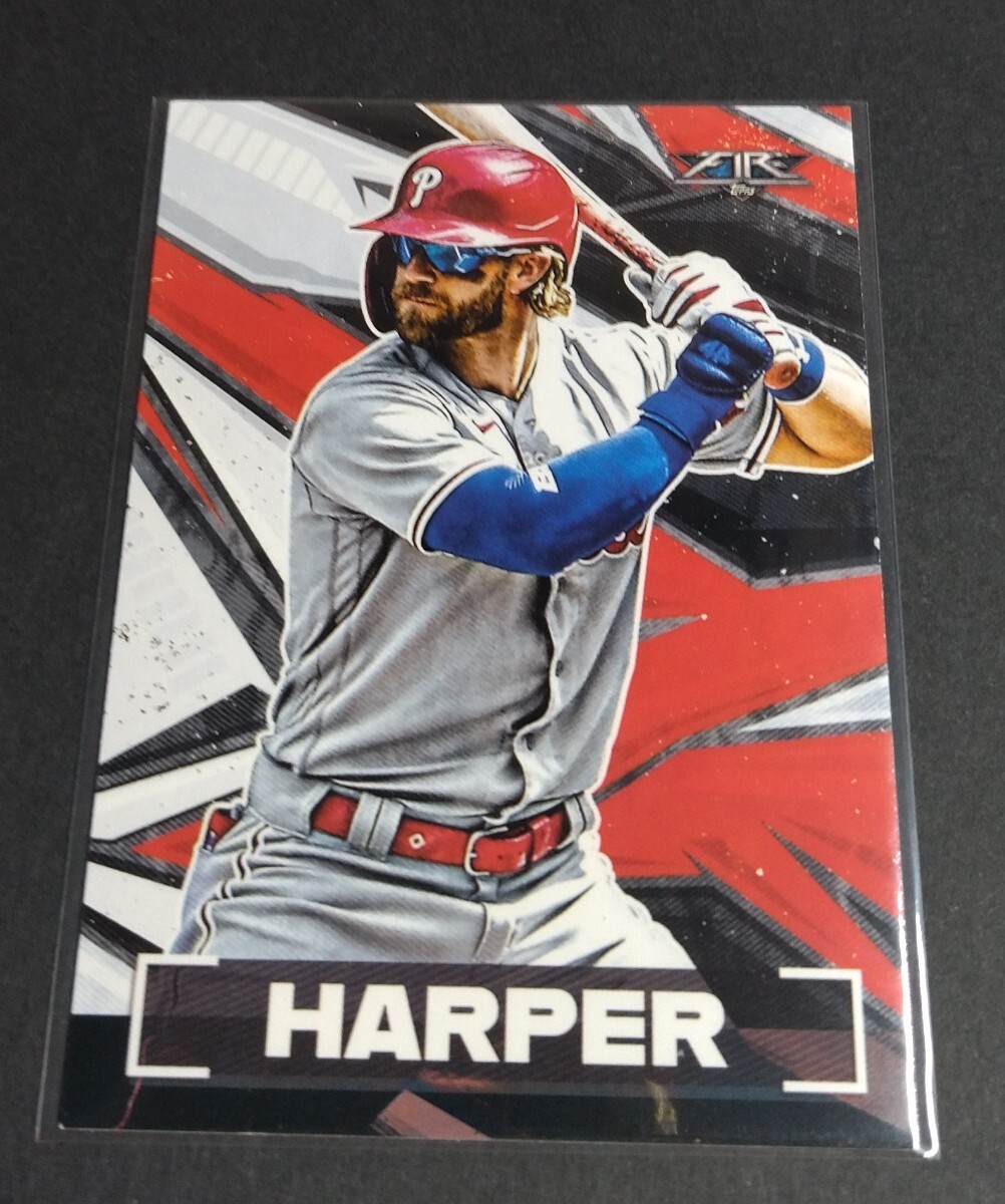 MLB 2021年topps fire ブライス・ハーパー(フィリーズ) No,195。※カド、ダメージありPhillies BRYCE HARPER 拍卖