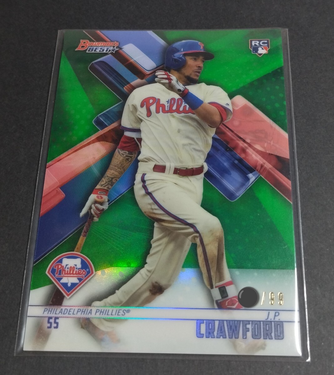 MLB 2018年topps Bowman‘sBEST J.P.クロフォード(フィリーズ)ルーキーカード。99枚限定パラレル。No,38。Phillies J.P.CRAWFORD拍卖