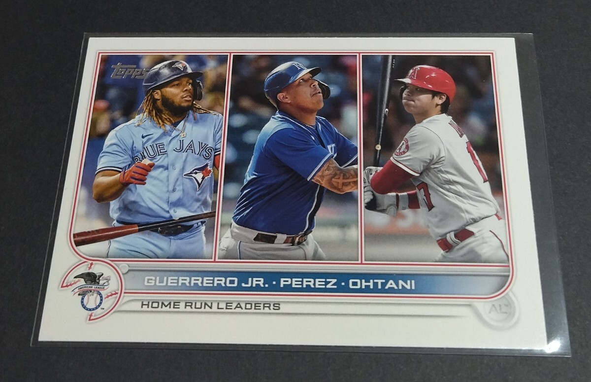 MLB 2022年topps series one 大谷翔平(エンゼルス) 2021 HOME RUN LEADERS No,48。 GUERRERO JR. PEREZ SHOHEI OHTANI 拍卖