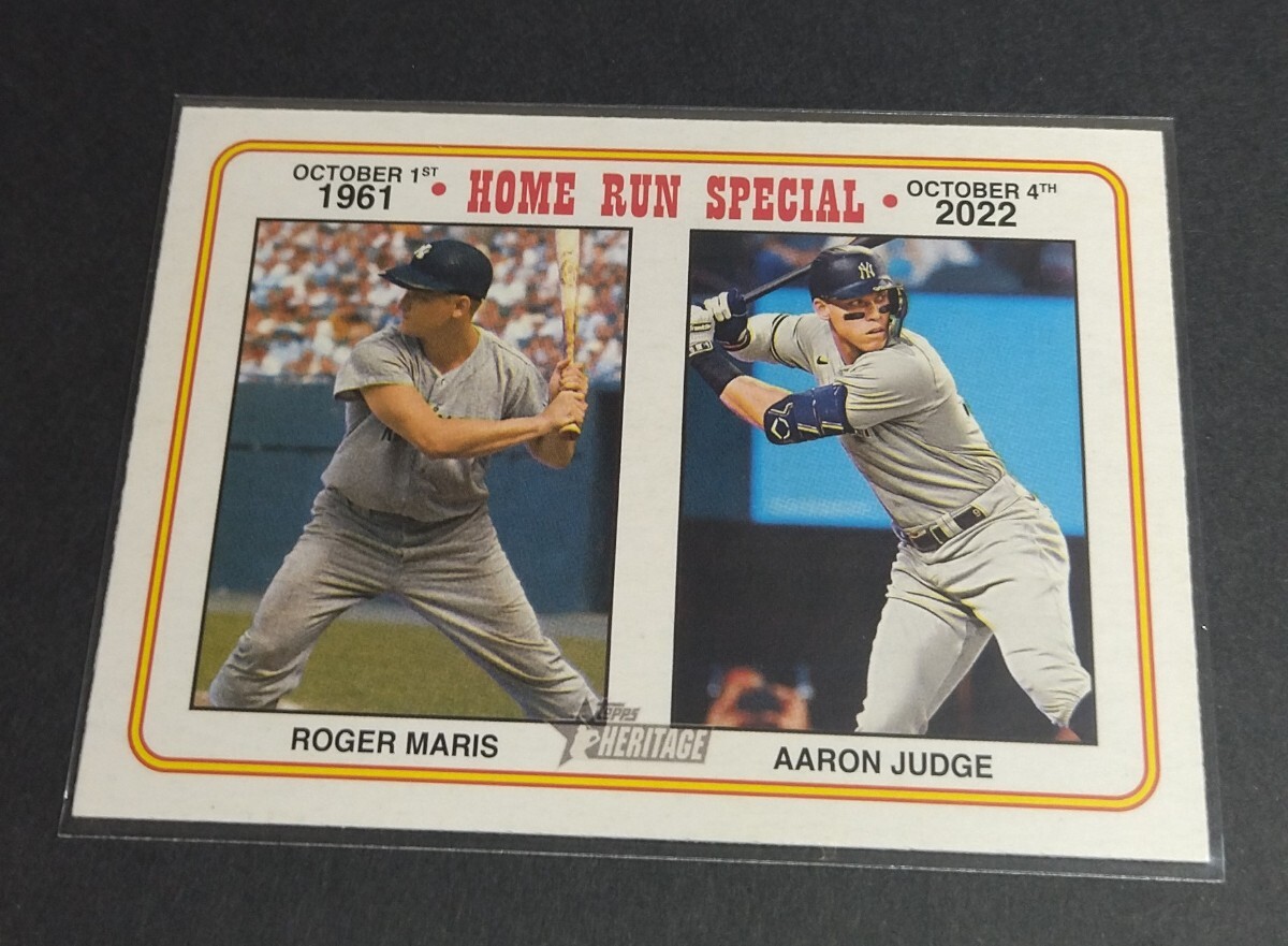 MLB 2023年topps heritage アーロン・ジャッジ、ロジャー・マリス(ヤンキース)HOME RUN SPECIAL。 No,100。 AARON JUDGE ROGER MARIS拍卖