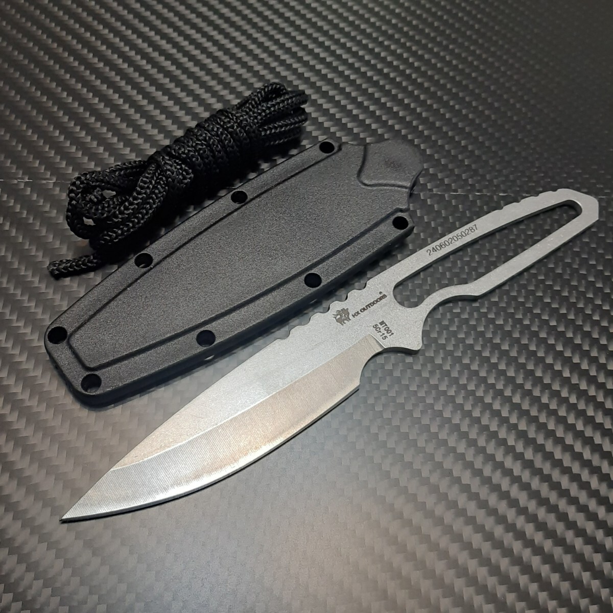 パラコード ケース付き ステンレスナイフ シルバー②拍卖