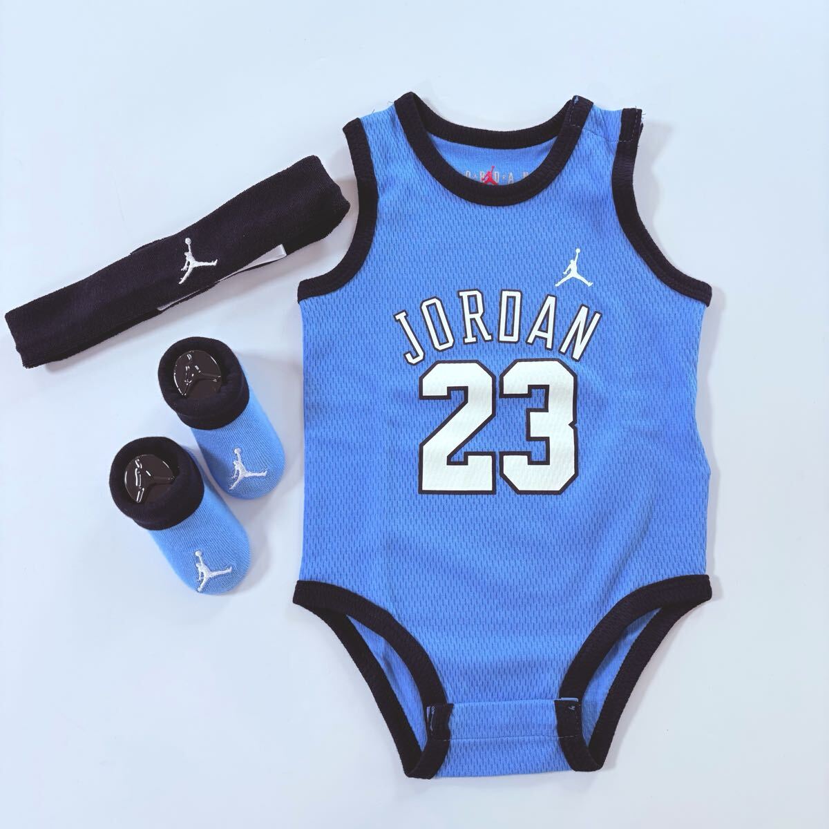 新品 ジョーダン ロンパース 3点セット 68-80cm JORDAN ベビー服 赤ちゃん タンクトップ拍卖