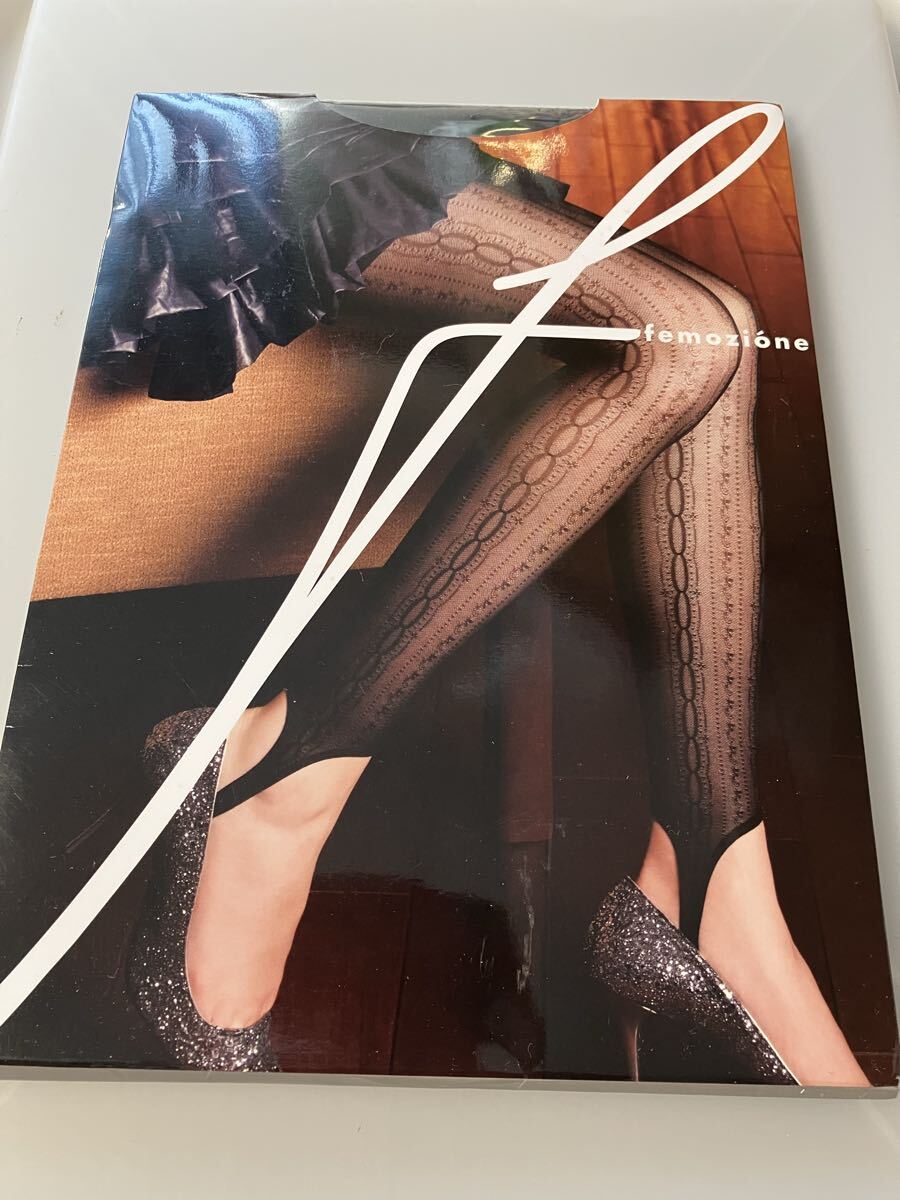 【送料無料】 fukuske 福助婦人 femozione メディエヴァーレ ブラック トレンカ パンティストッキング tranka panty stocking 黒 編み 模様拍卖