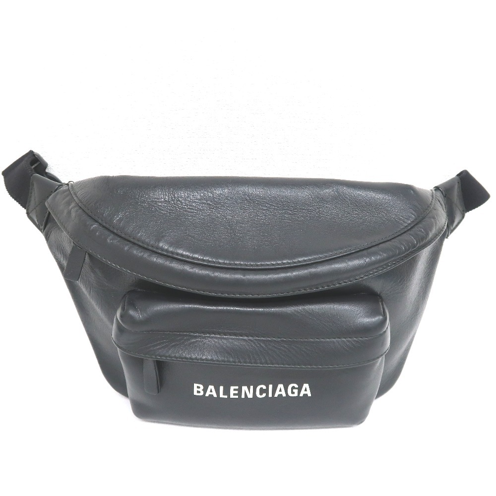 IT332741 バレンシアガ ボディバッグ エブリデイ 552375 ブラック レザー BALENCIAGA 中古拍卖