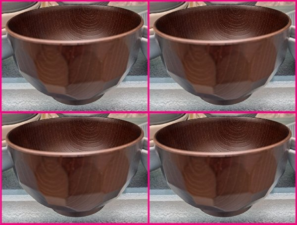 【送料無料 お椀 木目調 亀甲 汁椀:3個 日本製】★濃茶(11cm)★レンジ・食器洗浄機対応 No17e2-0809 食器 おわん 小丼 小丼ぶり拍卖