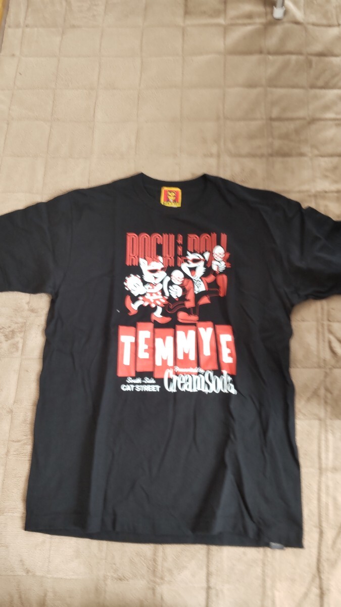 クリームソーダ ピンクドラゴン 黒 半袖Tシャツ XL ティミー ロカビリー拍卖